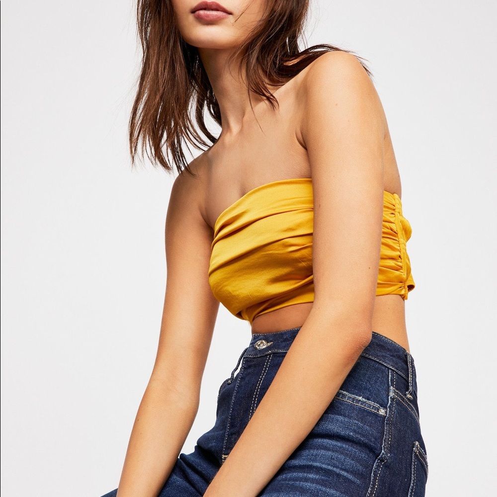 Free People Gold Tube Top - Large